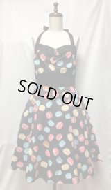 【セレクト商品】マカロン柄ワンピース【79c丈・送料込】