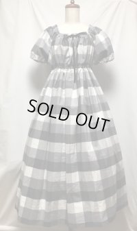 ロングシャーリングワンピース【チェック・122c丈】