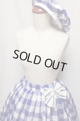 ギンガムベレー＆SKセット【ギンガムチェック紺系・65c丈】