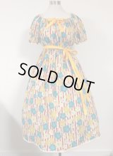 デイリーシャーリングワンピース【はいからすとらいぷ柄×赤生成り系・110c丈】