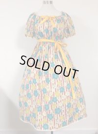 デイリーシャーリングワンピース【はいからすとらいぷ柄×赤生成り系・110c丈】