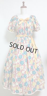 【SpecialPrice】デイリーシャーリングワンピース【梅和柄・105c丈】