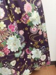 画像3: ハンドメイドギャザースカート【和てまり柄・紫・ロング80ｃm丈】　 (3)