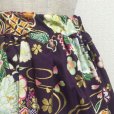画像2: ハンドメイドギャザースカート【和てまり柄・紫・ロング80ｃm丈】　 (2)
