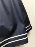 画像2: ハンドメイドギャザースカート【ダークグレー×オフ白セーラーライン・ミディアム６６c丈】 (2)