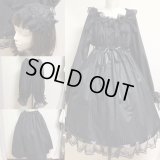 デイリーシャーリングワンピース【スペシャル４点セット・黒×黒ラッセルレース】