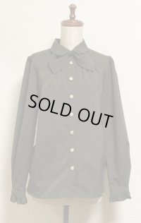 【Sale30%OFF】デイリー長袖ブラウス【無地カーキグリーン・Mサイズ】