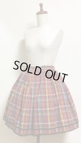 ハンドメイドギャザースカート【チェック・46c丈】