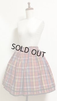 ハンドメイドギャザースカート【チェック・46c丈】