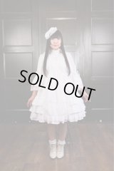 【30％オフ】スタンドカラーベビードールワンピース【白・レギュラーサイズ】