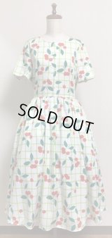 【セレクト商品】チェリー柄半袖OP【白系】