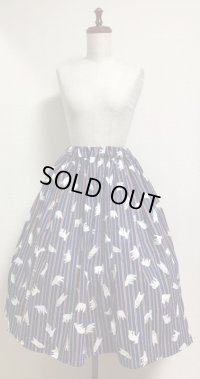 ハンドメイドギャザースカート【しろくま柄・68c丈】