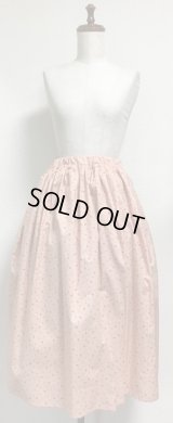 【均一SALE】ハンドメイドギャザースカート【てんとう虫柄・赤系・73c丈】