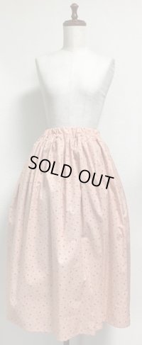【均一SALE】ハンドメイドギャザースカート【てんとう虫柄・赤系・73c丈】
