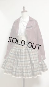 ハンドメイドギャザースカート【チェック柄・49c丈】