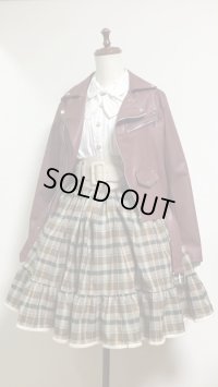 ハンドメイドギャザースカート【チェック柄・49c丈】