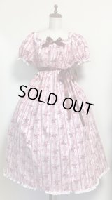 デイリーシャーリングワンピース【花柄・ピンク系・115c丈】