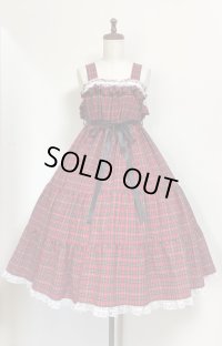 シャーリング３段ティアードＪＳＫ【赤チェック・105ｃ丈】