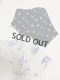ガーゼマスク【黒白水玉＆すずらん柄２個セット・送料込】