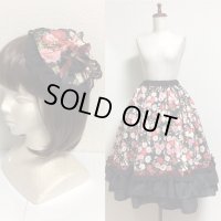 ハンドメイドギャザースカート＋ヘッドドレスセット【和柄・53c丈】