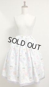 ハンドメイドギャザースカート【スイーツ柄・60c丈】