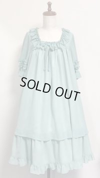 Ａライン半袖ワンピース【ミント】