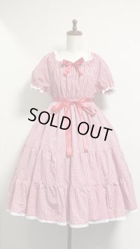 デイリーシャーリングワンピース【赤ギンガム】