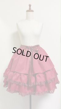 フリルミニスカート【ブルマ・リボンクリップ付・赤・45ｃｍ丈】