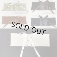★お手軽アクセントに！★編み上げゴムベルト★全5色★