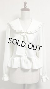 【30％オフ】セーラーオーバーブラウス【オフ白】