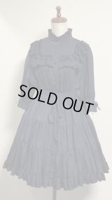 【Sale30％オフ】半袖スタンドカラーミニドレス【ネイビー】