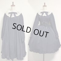 【50％オフ】レースカラードレス【紺×生成襟・レギュラー丈】