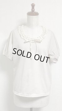 【Sale50％オフ】はしごレースカットソー【生成×生成レース】