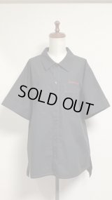 【Sale30％オフ】ボーイフレンドワークシャツ【黒×赤ステッチ】