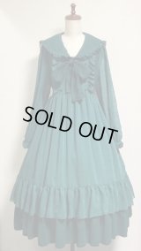 【Sale50％オフ】長袖クラシカルセーラーワンピース【グリーン】