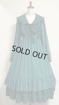 【Sale50％オフ】長袖クラシカルセーラーワンピース【グリーン】