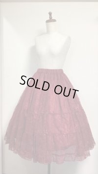 【Sale50％オフ】レースロマンチカスカート（ミディアム丈）【ボルドー】