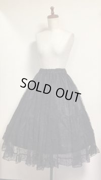 【Sale50％オフ】レースロマンチカスカート（ミディアム丈）【ブラック】