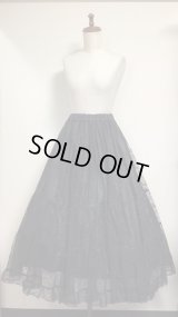 【Sale50％オフ】レースロマンチカスカート（ロング丈）【ブラック】