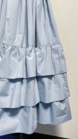 画像3: ミルフィーユフリルスカート（ミディアム丈80cm）【ブルーグレー】
