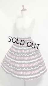ハンドメイドギャザースカート【マカロン柄・56丈】