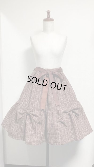 画像1: 【Sale50％オフ】レディツイードスカート【茶】
