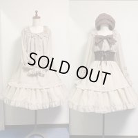 Ａライン長袖ワンピース【生成】