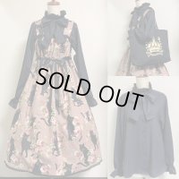 【お年賀セット】ブラウス・JSK・バッグセット【ねこピンク系】