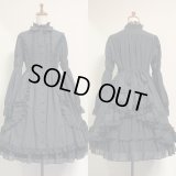 【ラスト１点！】【ドレス＋ペチコート】アンティークドールドレスセット【黒×黒フリル】