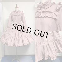 ３段ティアード長袖小公女ドレス【ピンク】