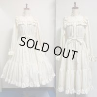 【ラスト１点】スタンドカラーワンピース【オフ白】