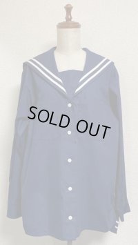 【ラスト1点】ボーイフレンドセーラーシャツ【紺×白ライン】