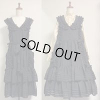【ラスト1点】シフォンミルフィーユフリルドレス【黒】