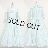 【SALE30％オフ】衿付きティアードOP半袖【水玉ミントグリーン】